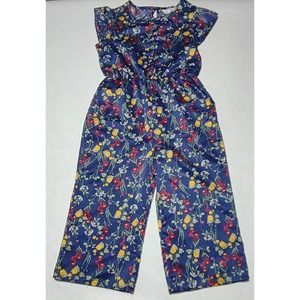 Girls Jumper by Ob-Sess Large Short Sleeve Navy & Floral Print